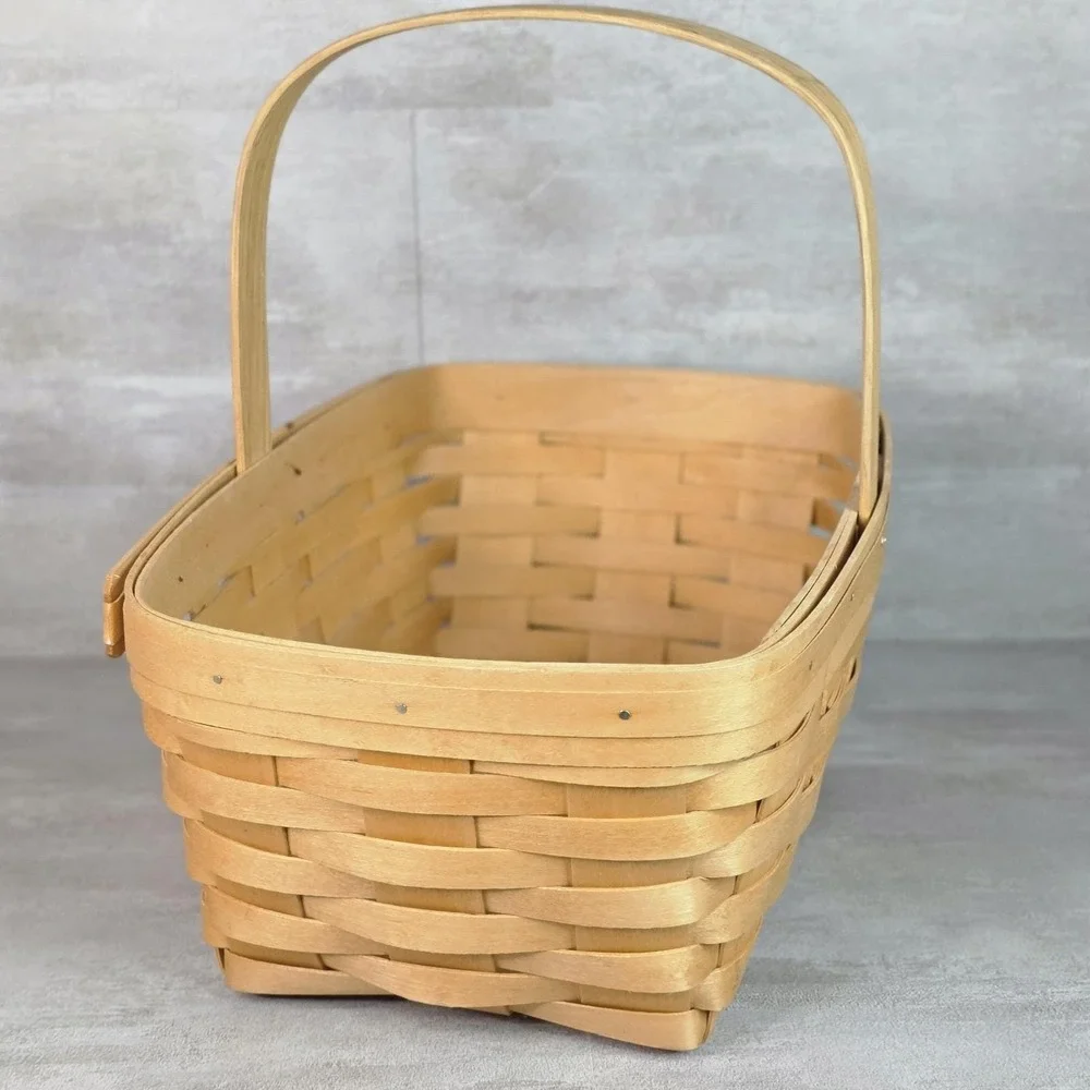 Vintage Longaberger Market Basket 2001 Fixed Stationary Handle, USA